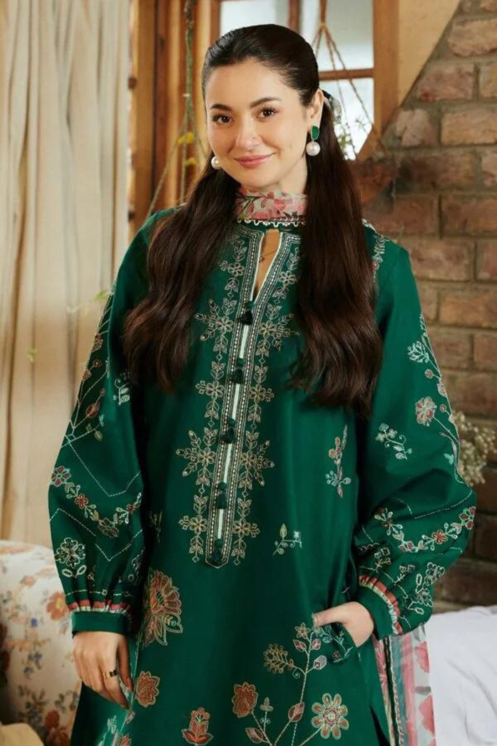 Zara ShahJahan Linen 3PC Embroidered AZ - 0107