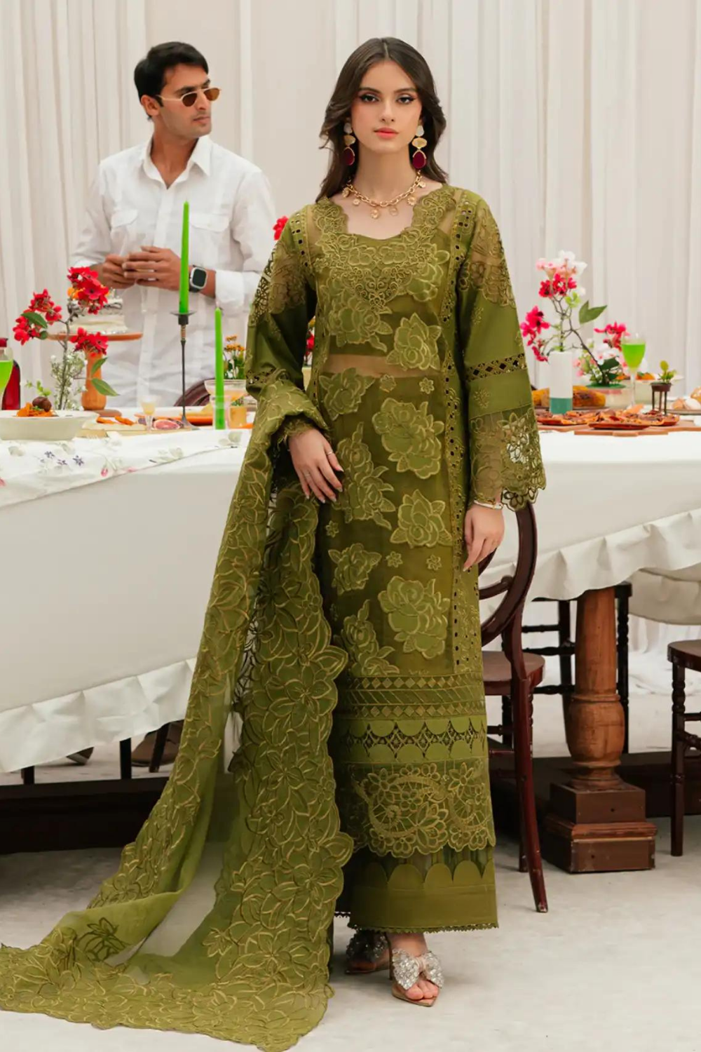 Mahnur Dhanak 3PC Embroidered AZ - 0122