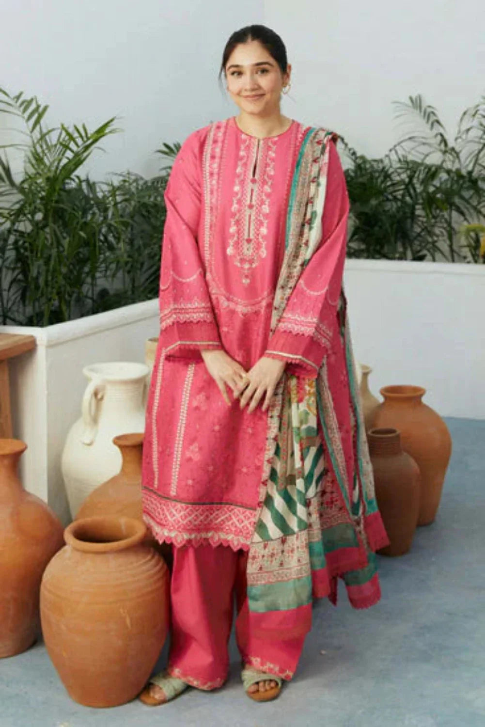 Zara ShahJahan Linen 3PC Embroidered AZ - 0105